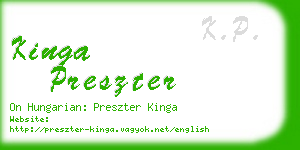 kinga preszter business card